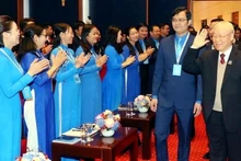 Le Secrétaire général du PCV Nguyên Phu Trong a participé au 12e Congrès de l'Union de la jeunesse communiste de Hô Chi Minh pour le mandat 2022-2027. Photo: VNA.