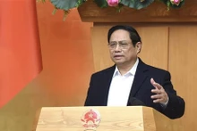 Le PM vietnamien Pham Minh Chinh prend la parole lors de la réunion. Photo: VNA.