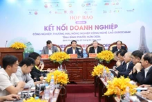 Vue générale de la Conférence de presse sur le Forum de connexion d’affaires de Binh Phuoc - EuroCham 2024, le 29 février dans la province de Binh Phuoc. Photo: baodautu.vn.