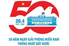 Le logo officiel du 50e anniversaire de la réunification nationale. Photo : ministère de la Culture, des Sports et du Tourisme. 