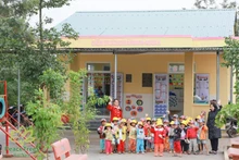 Une école maternelle dans le hameau d'A Quan, commune de Lia, district de Huong Hoa, province de Quang Tri (au Centre), financée par l'ONG Peace Trees Vietnam. Photo: thoidai.