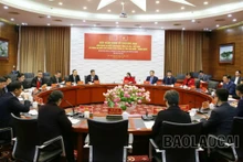 Vue générale de l'entretien entre les autorités de Lào Cai et du Yunnan, le 29 janvier à Lào Cai. Photo : baolaocai.vn.