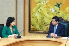 Le vice-Premier ministre Nguyên Chi Dung (à droite) et la professeure Tao Yitao, directrice du Centre chinois de recherche sur les zones économiques spéciales (CCSEZR). Photo: VNA 