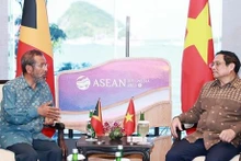 Le Premier ministre vietnamien, Pham Minh Chinh (à droite) et son homologue du Timor Leste, Taur Matan. Photo : VNA.