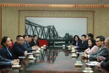 Le Vice-Premier ministre Vu Duc Dam reçoit la ministre lao du Travail et du Bien-être social, Baykham Khattiya. Photo : VNA.