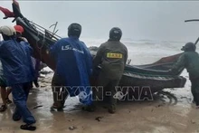 Aider des pêcheurs à protéger leurs bateaux. Photo : VNA.