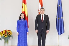 La Vice-Présidente vietnamienne, Vo Thi Anh Xuân, et le Président croate, Zoran Milanović. Photo : VNA.