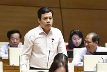 Le député Tran Anh Tuan, de Ho Chi Minh-Ville, lors de la séance dans la matinée du 11 novembre dans le cadre de la 8e session de la 15e législature de l’Assemblée nationale. Photo : VNA.