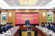 Le secrétaire général du Parti communiste du Vietnam To Lam prend la parole. Photo : VNA.