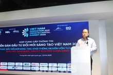 Le directeur du Centre national de l'innovation (NIC), Vu Quoc Huy s'exprime lors de l'événement. Photo : NIC.