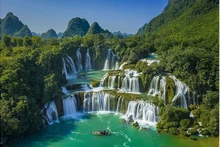 La cascade de Ban Giôc est l'une des plus belles lignes frontières naturelles. Photo : baoquocte.vn