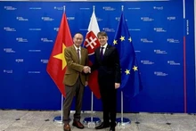 L'ambassadeur du Vietnam en Slovaquie, Pham Truong Giang (gauche) et Marek Estok, secrétaire d'État au ministère des Affaires étrangères et européennes de la République slovaque. Photo : VNA.
