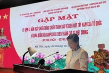 Chea Kimtha, ambassadrice du Cambodge au Vietnam, s'exprime lors de l'événement. Photo : VNA.