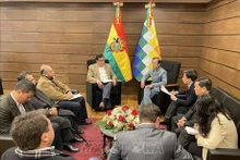 La délégation vietnamienne lors d'une activité en Bolivie. Photo: VNA