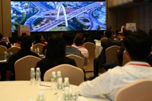 La projection de films promotionnels sur le tourisme de Dà Nang à Ahmedabad, en Inde. Photo : VOV.vn