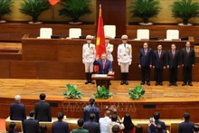 Le Président To Lam lors de la cérémonie d'investiture. Photo : VNA.