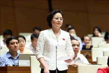 La ministre vietnamienne de l’Intérieur, Pham Thi Thanh Trà, lors du débat en plénière à l’Assemblée nationale. Photo : VNA.