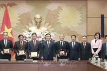 Vuong Dinh Huê et la délégation de Keidanren: Photo : VNA.