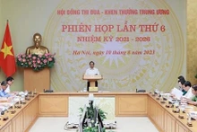 Le Premier ministre Pham Minh Chinh s'exprime lors de la 6e réunion du Conseil central d'émulation et de récompense (mandat 2021 - 2026). Photo : VNA.