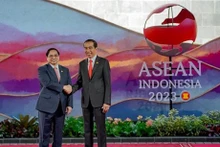 Le Premier ministre Pham Minh Chinh (à gauche) et le président indonésien Joko Widodo, lors du 42e sommet de l'ASEAN à Labuan Bajo, en Indonésie. Photo: VNA