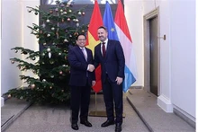Le Premier ministre Pham Minh Chinh (à gauche) et le Premier ministre luxembourgeois, Xavier Bettel (à droite). Photo: VNA