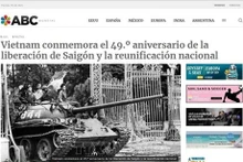 Capture d'écran d'un article sur la victoire du 30 avril 1975 du peuple vietnamien publié dans le journal argentin ABC Mundial. Photo: VNA