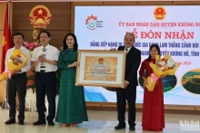 Une cérémonie pour recevoir le certificat de classement du site naturel de volcan Nâm B'Lang à Dak Nông. Photo : nhandan.vn