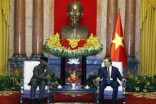 Le Président Nguyên Xuân Phuc (à droite) et le Vice-Président nigérian Y. Osinbajo. Photo : VNA.