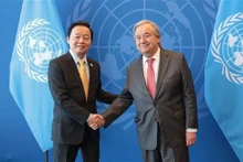 Le Vice-Premier ministre vietnamien, Trân Hông Hà, lors de la Conférence des Nations Unies sur l'eau 2023. Photo : VNA.