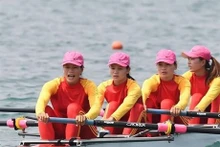  Les rameurs vietnamiens obtiennent quatre billets pour la finale de l'ASIAD 2023. Photo : VNA.