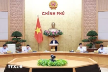Le Premier ministre Pham Minh Chinh lors de la réunion du gouvernement, le 5 août. Photo : VNA.