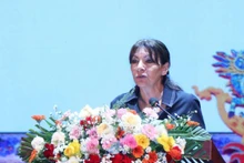 Mme Anne HIDALGO, maire de Paris, présidente de l’Association internationale des maires francophones (AIMF), à la cérémonie d'ouverture du 45e Congrès des maires francophones. Photo : VNA.
