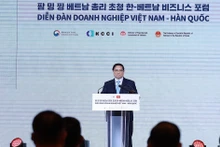 Le Premier ministre Pham Minh Chinh au Forum des affaires Vietnam-République de Corée. Photo : VNA.