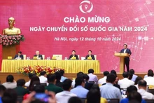 Le Premier ministre Pham Minh Chinh s’exprime lors de la cérémonie marquant la Journée nationale de la transformation numérique 2024, à Hanoi, le 12 octobre. Photo : VNA.