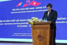 Le vice-ministre de l’Agriculture et du Développement rural, président de l’Association d’amitié Vietnam - Mongolie, Trân Thanh Nam s'exprime lors de l'événement. Photo : thoidai.com.vn
