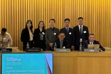 La délégation vietnamienne lors de l'événement d'adoption de la Convention le 24 décembre 2024 aux Nations Unies. Photo : VNA.