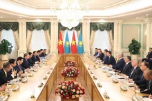 Panorama de l'entretien entre les deux dirigeants. Photo : VNA.