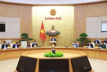 Le Premier ministre Pham Minh Chinh s'exprime lors de la réunion thématique du gouvernement sur la préparation de lois de mars. Photo : VNA.