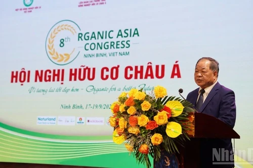 Le président de l’Association vietnamienne d’agriculture biologique, Ha Phuc Mich, a prononcé le discours d’ouverture de la Conférence asiatique sur l’agriculture biologique, le 17 septembre.