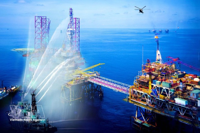 Plateforme centrale de traitement de la coentreprise vietnamo-russe en mer. Photo : VNA