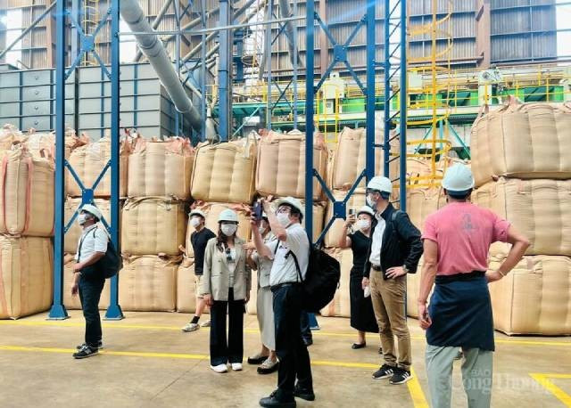 Une délégation d’entreprises japonaises visite l’usine de transformation de café de la société à responsabilité limitée Vinh Hiep. Photo : congthuong.vn 2-84.jpg