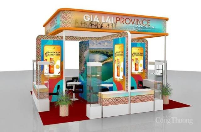 Vue d’ensemble du stand de la province de Gia Lai à la 22ᵉ Foire commerciale Chine–ASEAN (CAEXPO 2025). Photo : congthuong.vn 15.jpg