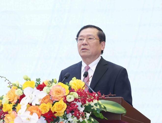 Le vice-président de la Commission de la sensibilisation, de l’éducation et de la mobilisation des masses, Lai Xuân Môn lors de la conférence de presse. Photo: VNA Le vice-président de la Commission de la sensibilisation, de l’éducation et de la mobilisation des masses, Lai Xuân Môn lors de la conférence de presse. Photo: VNA