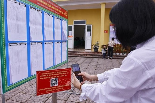 La commune de Hung Nguyên, dans la province de Nghê An, applique des technologies numériques dans l'organisation des élections. Photo : VNA