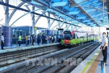 Ligne ferroviaire urbaine Nhon – gare de Hanoï. Photo : VNA.