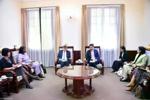 Lors de la réception. Photo : baoquocte.vn