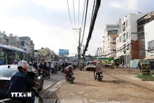 Secteur de la station Bay Hiên de la ligne du métro n°2 . Photo : VNA.