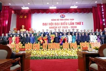 Des délégués participent à l'ouverture du premier Congrès de l'organisation du Parti de la province de Dông Thap pour le mandat 2025-2030. Photo : VNA.