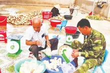 Les pousses de bambou produites par la coopérative Ngoc Chau dans la commune de Ngoc Thien, province de Bac Ninh, aident des locaux à sortir de la pauvreté. Photo : NDEL.