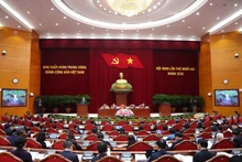 Le secrétaire général du Parti, To Lam, prononce le discours d’ouverture du 12e Plénum du Comité central du Parti. Photo : VNA.